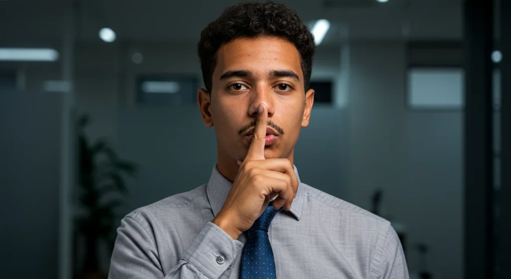 Jovem Aprendiz 2025: 5 Segredos que Empresas NÃO Contam (Mas Deveriam!) Ilustração de um jovem sorridente, confiante, representando o Jovem Aprendiz 2025, em um ambiente profissional.